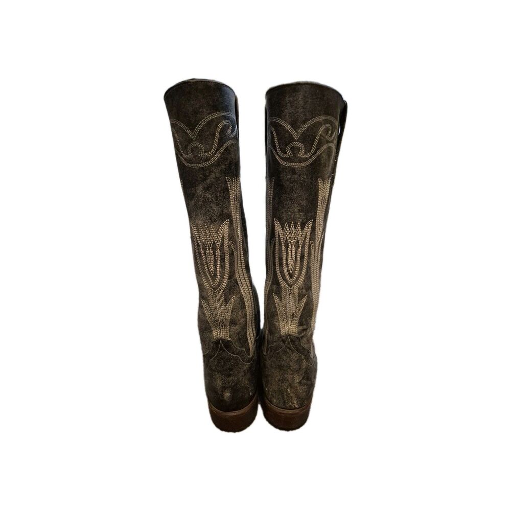 Macie Bean Size 9.5 Tall Tulip Flower Leather Boots Rodeo Cowgirl M5001 - Picture 5 of 10
